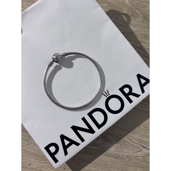 Sterling Silver Pandora Bow Charm Bracelet - Picture 1 of 4